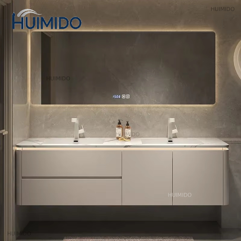 Home Bathroom Vanity Combo - Luksusowa drewniana szafka łazienkowa wielofunkcyjna, montowana