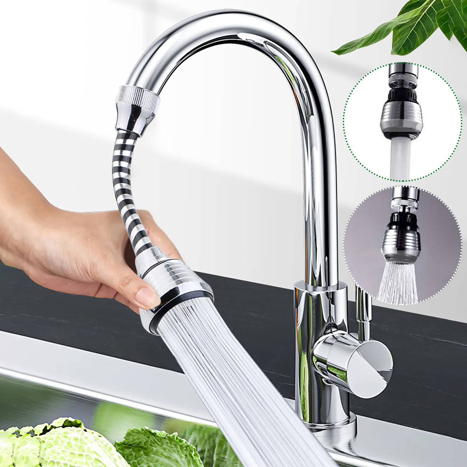 Home Bathroom Water Filter - Regulacja 360 stopni Przedłużenie kranu Dysza