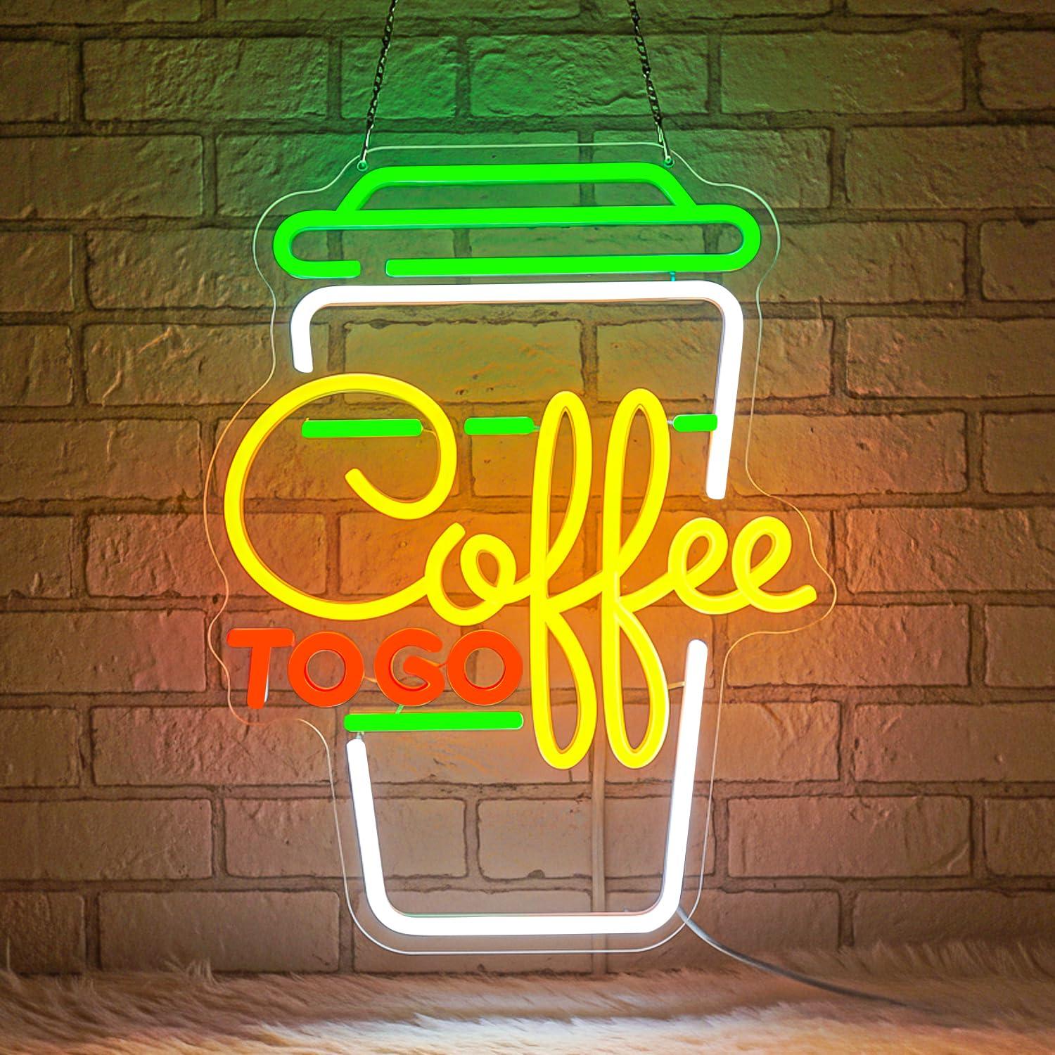 Home Kitchen & Bathroom - Neonowy szyld kawowy, ściemnialne lampki LED