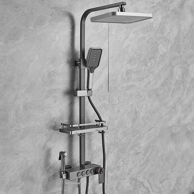 Home And Bathroom - Zestaw prysznicowy ze stali nierdzewnej, anty-kalkowy,