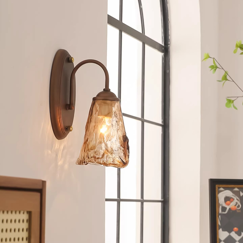 Home Bathroom Fittings - Francuskie Średniowieczne Lampy Ścienne Szklany Klosz