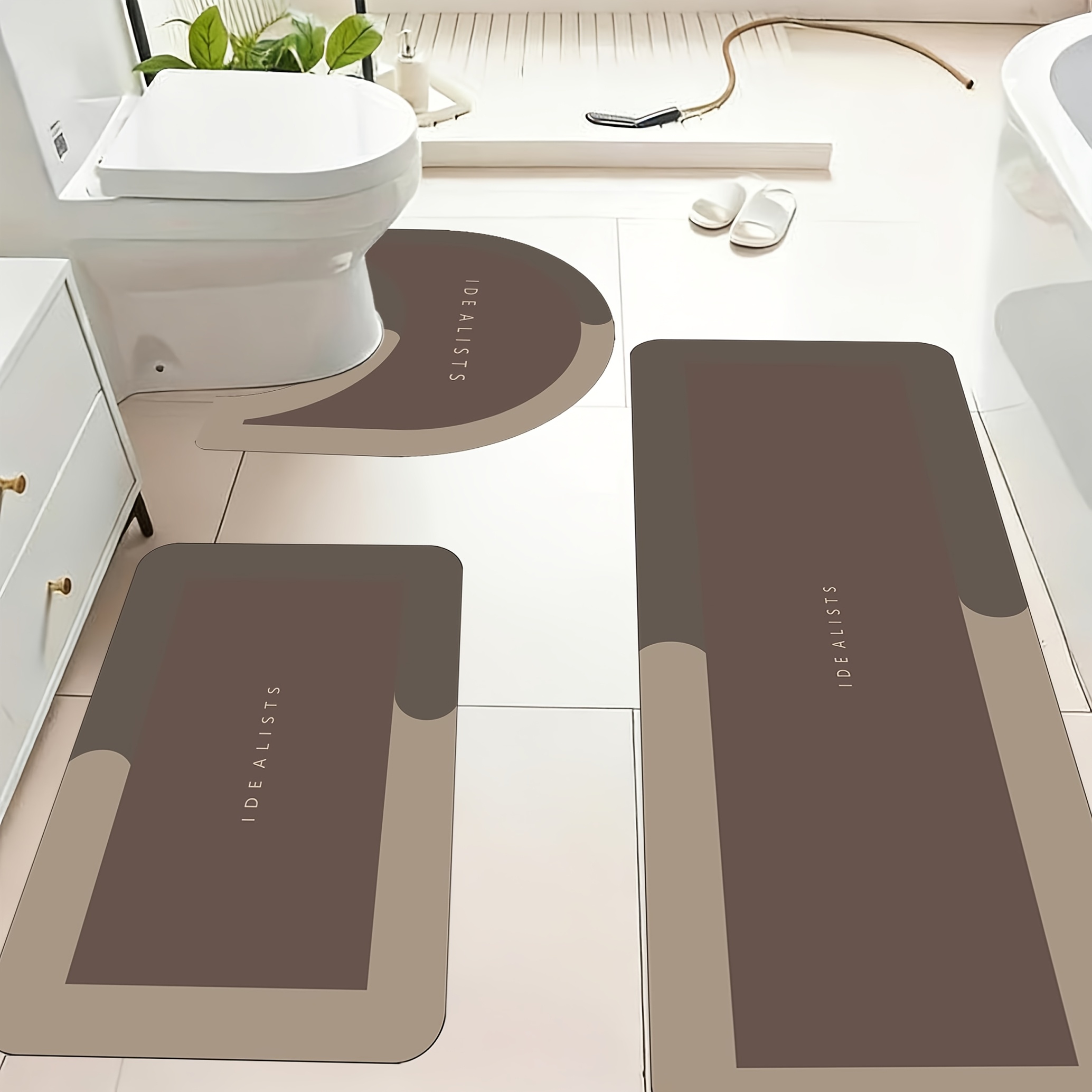 Home Made Bathroom Vanity - Nowoczesny Minimalistyczny Zestaw Mat Łazienkowych Dywanik