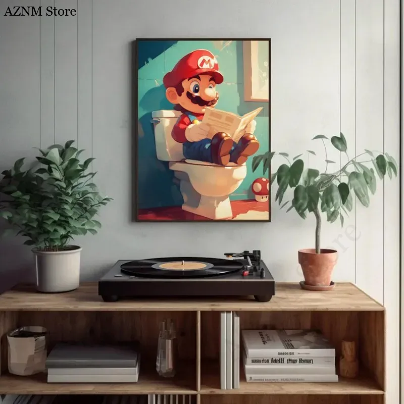 Zabawny Plakat z Kreskówkowymi – Home Bathroom Wall Art recenzja i cena