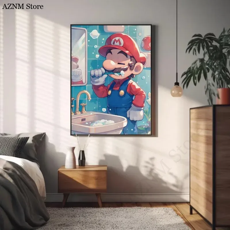 Zabawny Plakat z Kreskówkowymi – Home Bathroom Wall Art recenzja i cena