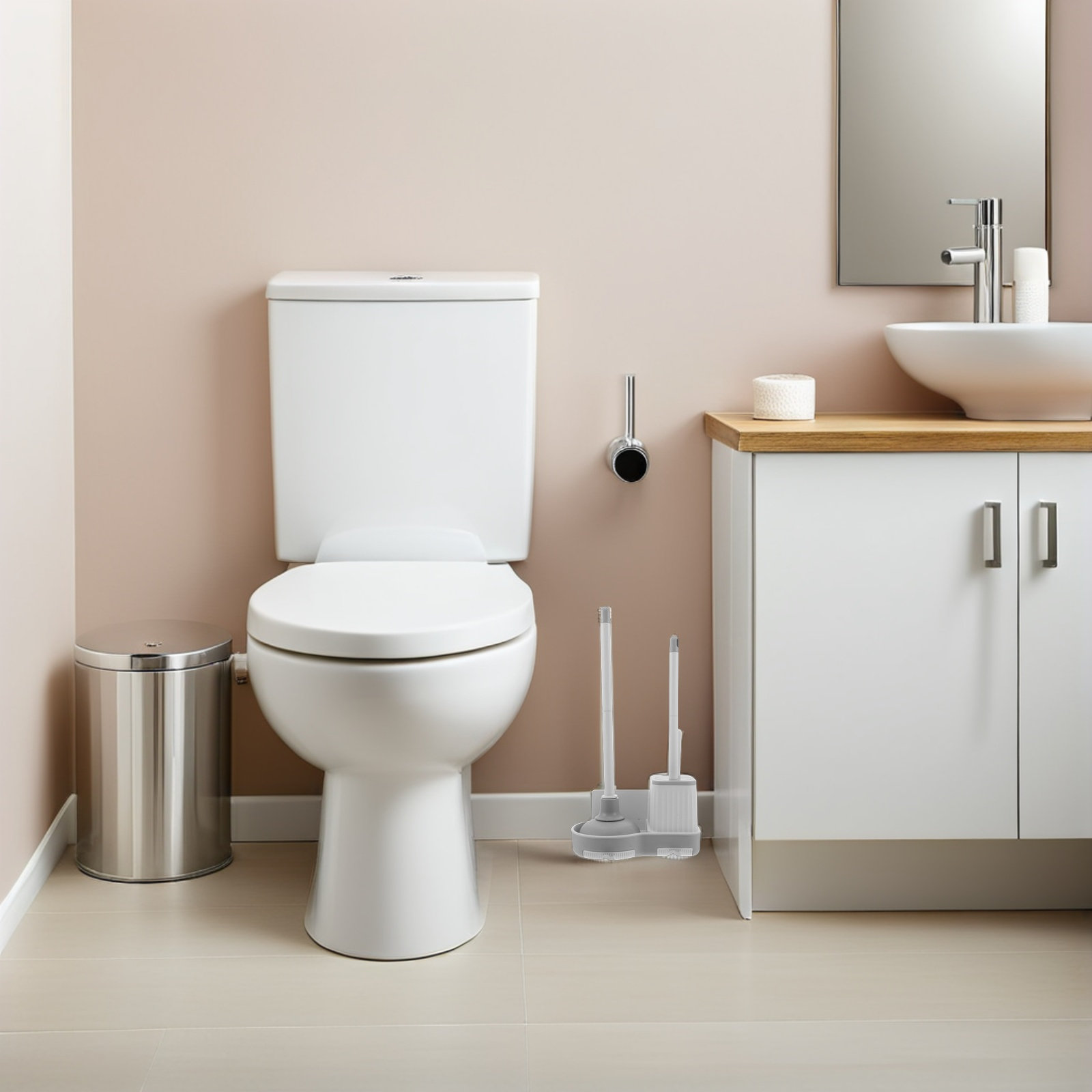 1 zestaw szczotek do toalety,  – Home Bathroom Cleaning Kit recenzja i cena