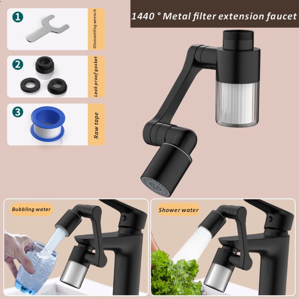 Nowy czarny 1440 °   Obrotowy  – Home Bathroom Water Filter recenzja i cena