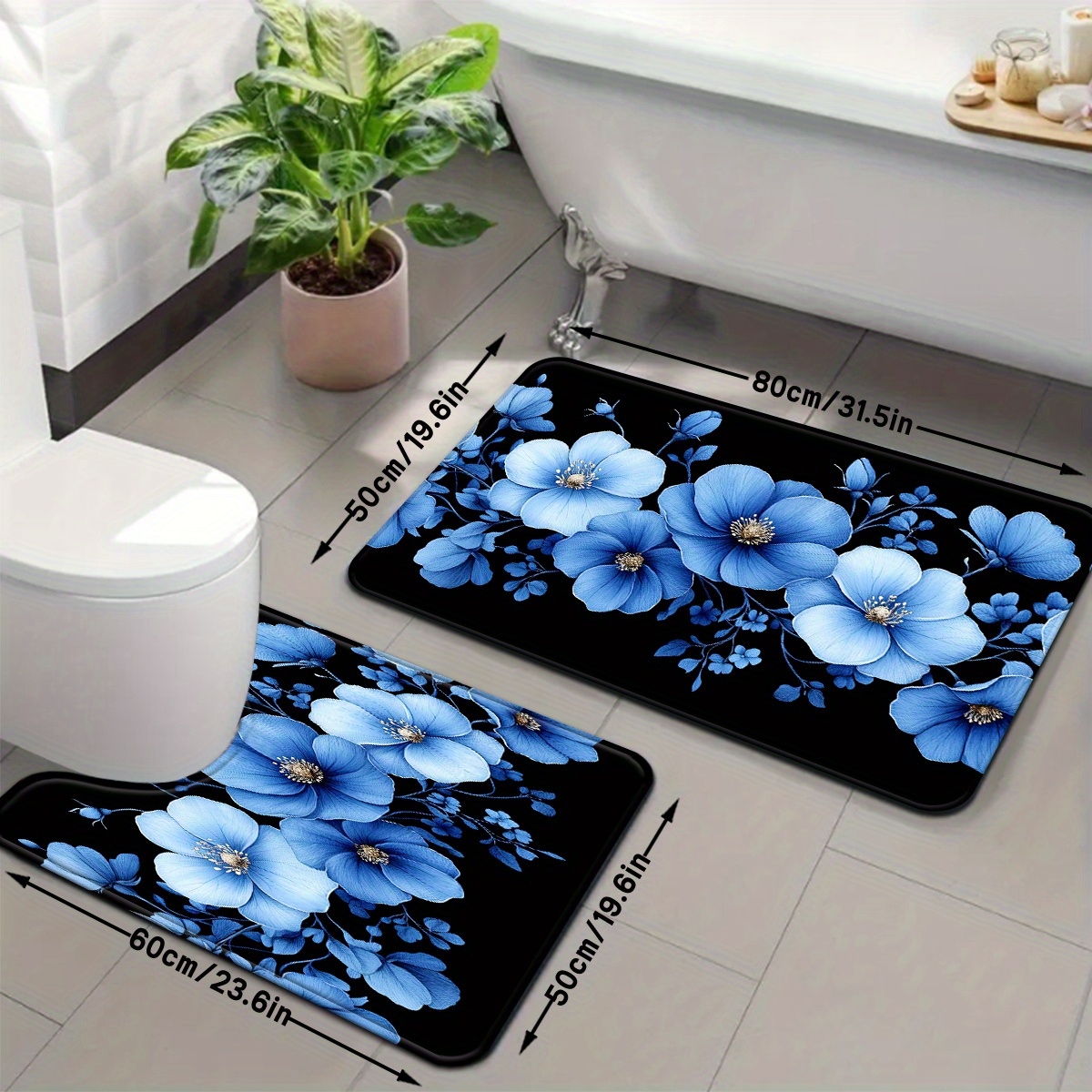 Niebieski kwiatowy zestaw dywa – Home Made Bathroom Vanity recenzja i cena