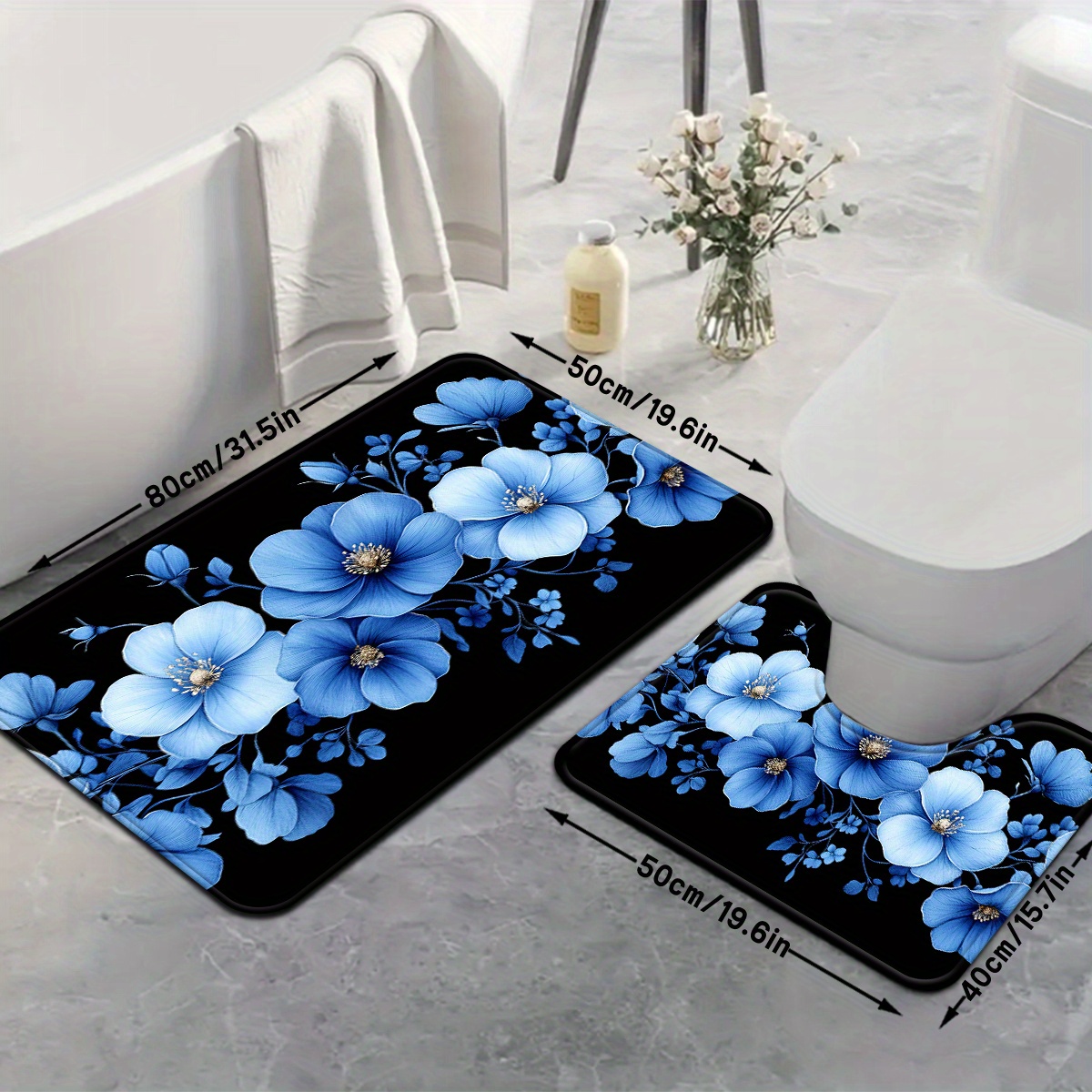 Niebieski kwiatowy zestaw dywa – Home Made Bathroom Vanity recenzja i cena