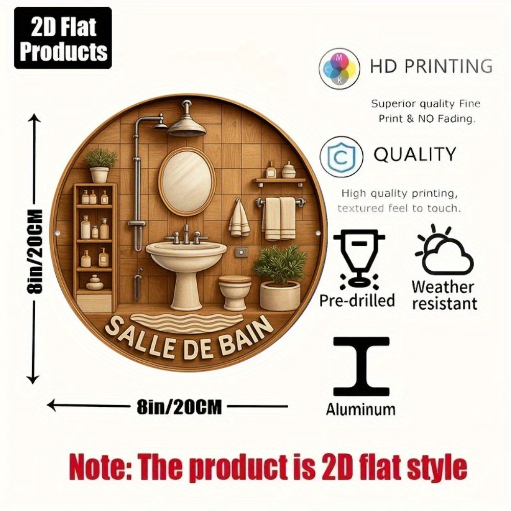 CIFBUY Retro Francuska Okrągła – Home Bathroom Wall Art recenzja i cena