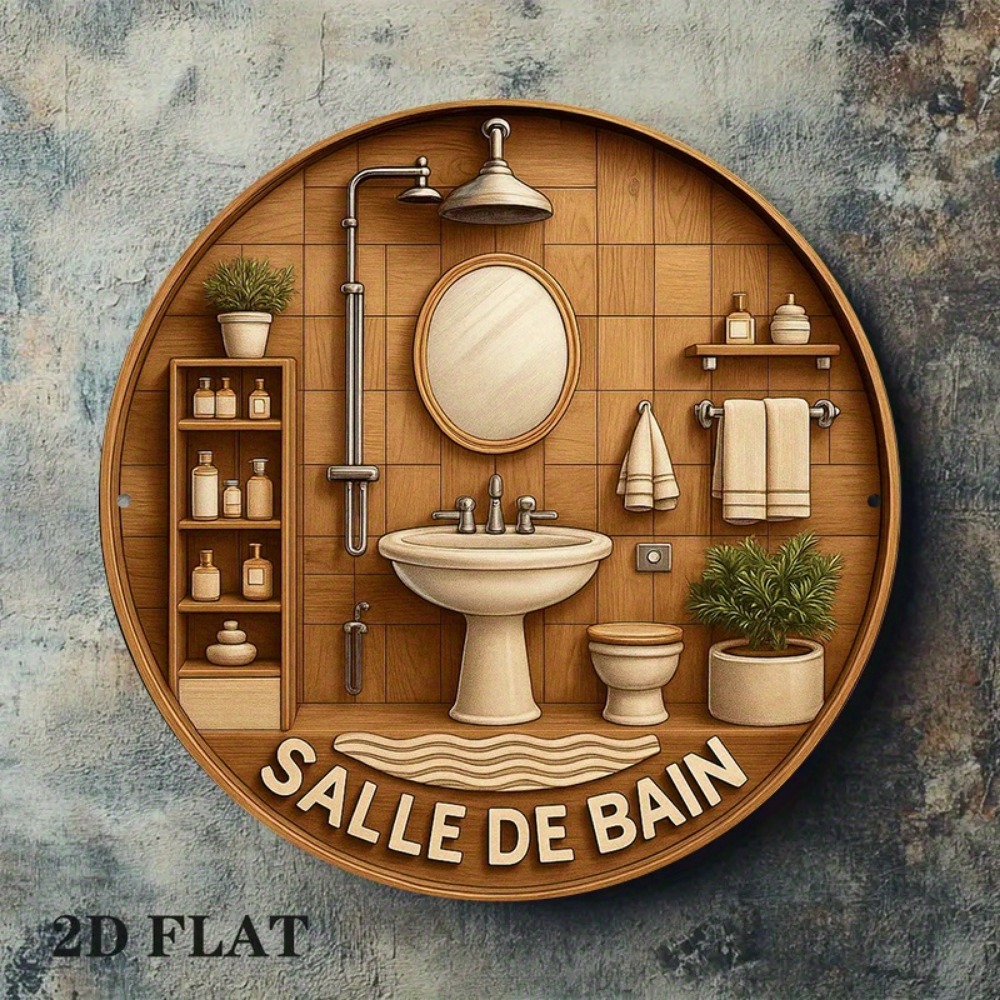CIFBUY Retro Francuska Okrągła – Home Bathroom Wall Art recenzja i cena