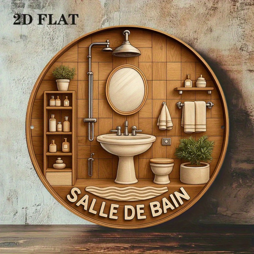 CIFBUY Retro Francuska Okrągła – Home Bathroom Wall Art recenzja i cena