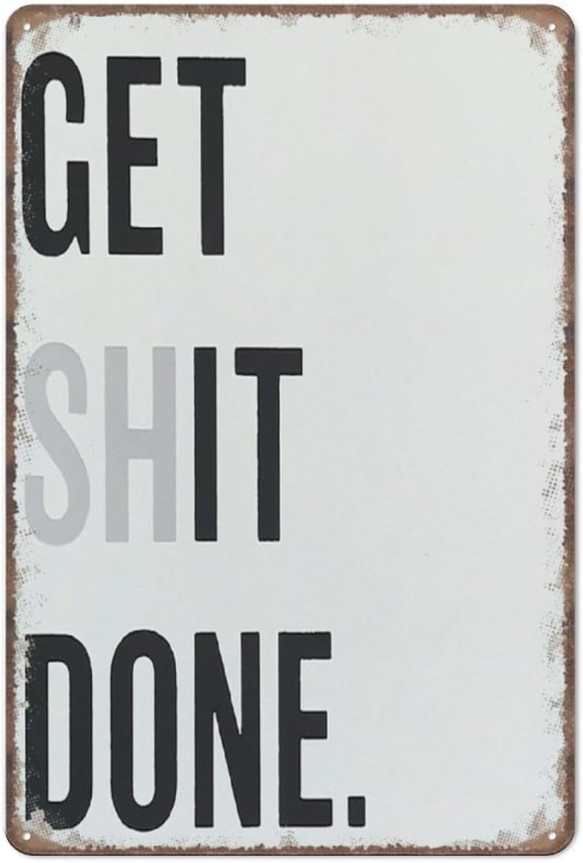 Tabliczka Get Shit Done, Śmies – Home Bathroom Wall Art recenzja i cena